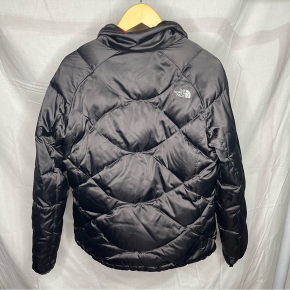 The North Faced 550 Grey Full Zip Goose Down Puffer Jacket Women’s Large - Picture 2 of 7